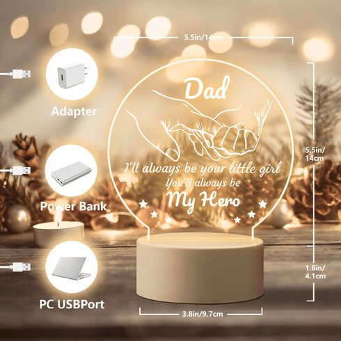 Dads Custom Night Light Ideal Gift for Special Occasions